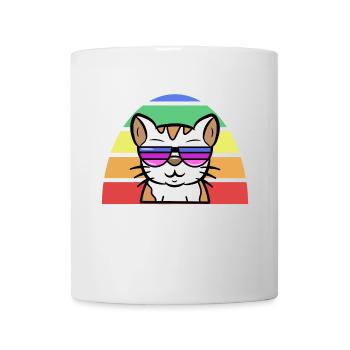 Lgbt Cool Cat Rainbow Gay Lesbian - Mug - white - Front