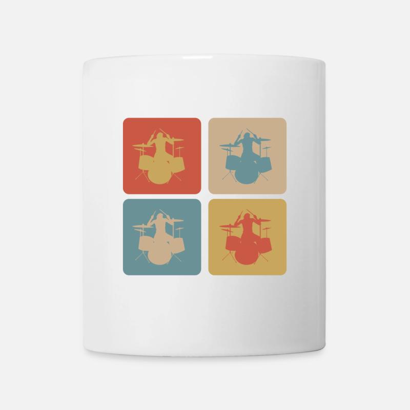 Schlagzeug Design - Tasse - Weiß