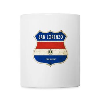 San Lorenzo Paraguay Armoiries Drapeaux - Mug blanc - blanc - Devant