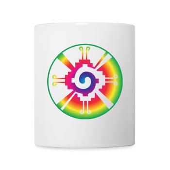 Galactic Butterfly Hunab Ku - aztec symbol - Mug - white - Front