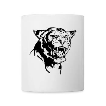 LÖWIN Löwenkopf Löwenmama Tier Safari Wilsigns - Tasse - Weiß - Vorne