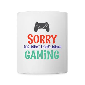 Désolé pour ce que j’ai dit en jouant - Mug blanc - blanc - Devant