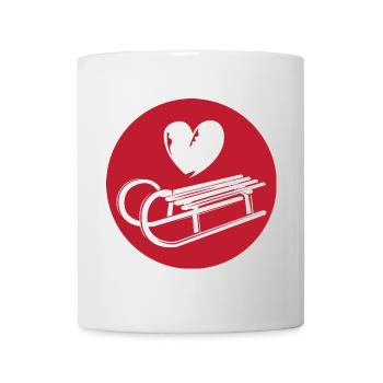 Herz Schlitten Symbol Rodeln Schnee Winter Sport - Tasse - Weiß - Vorne