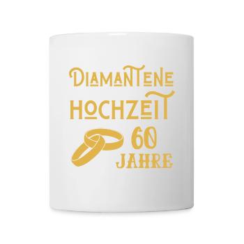 Diamantene Hochzeit 60 Jahre verheiratet golden - Tasse - Weiß - Vorne