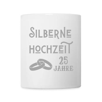 Silberne Hochzeit 25 Jahre verheiratet Jubiläum - Tasse - Weiß - Vorne