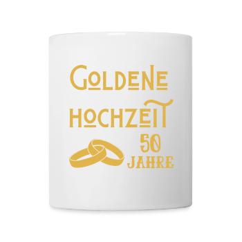Goldene Hochzeit 50 Jahre verheiratet Jubiläum - Tasse - Weiß - Vorne