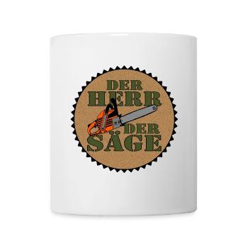 Motorsäge , Kamin Der Herr der Säge , Sticker(25) - Tasse - Weiß - Vorne