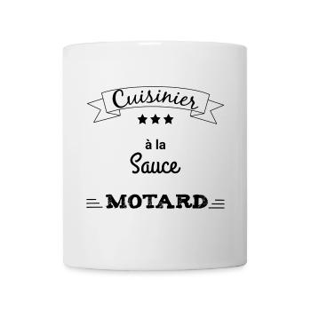 Cadeau humour cuisinier motard - Mug blanc - blanc - Devant