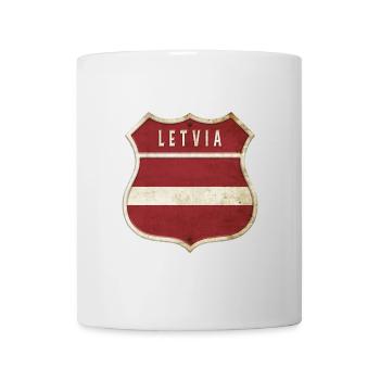 Lettland Wappen Flaggen Design - Tasse - Weiß - Vorne
