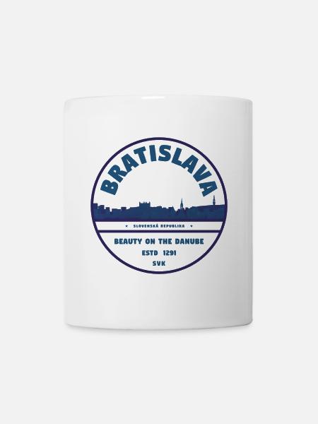 Bratislava Danube Skyline Emblem - Mug - white