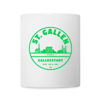 St. Gallen Switzerland Emblem with Gallusstadt - Mug - white - Front