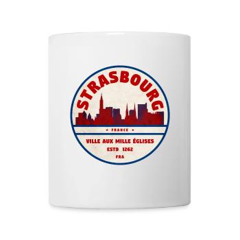 Strasbourg Retro City Badge Skyline - Mug - white - Front