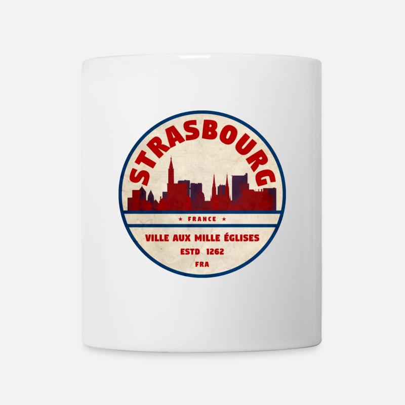 Logo de la ville vintage de Strasbourg - Mug blanc - blanc