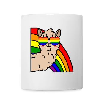 Cool Lama Transgender Lgbt Regenbogen Sexualität - Tasse - Weiß - Vorne