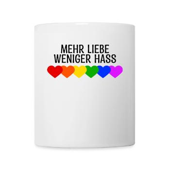 Regenbogen Herz Lgbt Bisexuell Statement - Tasse - Weiß - Vorne