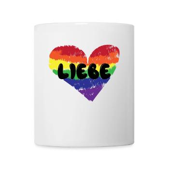 Liebe Herz Lgbt Regenbogen Gleichberechtigung Gay - Tasse - Weiß - Vorne