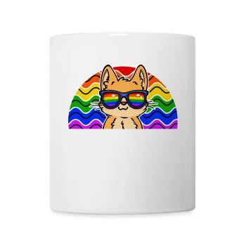 chat LGBT arc-en-ciel lesbiennes Gay Pride - Mug blanc - blanc - Devant