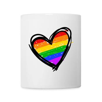 Rainbow Heart Lgbt Gay Human Rights - Mug - white - Front