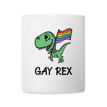Dinosaure Rainbow Flag Lgbt Slogan Bisexuel - Mug blanc - blanc - Devant