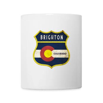 Design des armoiries de Brighton, Colorado - Mug blanc - blanc - Devant