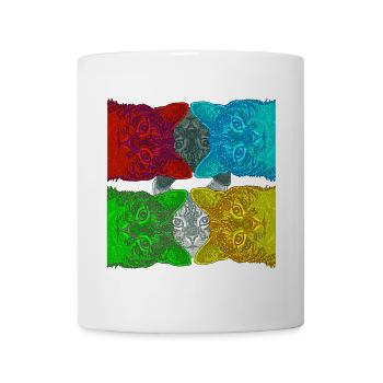 Colourful Cats (Pop Art) designed by HeiArts - Mug - white - Front