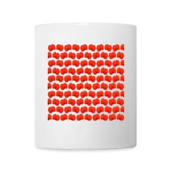 Sommerblumen, Mohnblumenmuster - Tasse - Weiß - Vorne