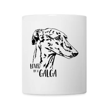 Aimé par un chien GALGA Slogan Greyhounds Wilsigns - Mug blanc - blanc - Devant