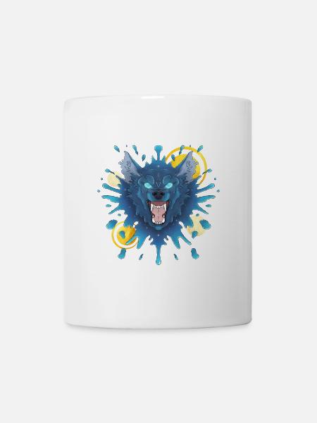 Blue Ink Spirits - Evil Growling Ink Wolf - Mug - white