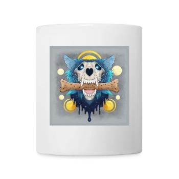 Hellhound Skull - Wolf Skull & Bone Cookie - Poster - Tasse - Weiß - Vorne