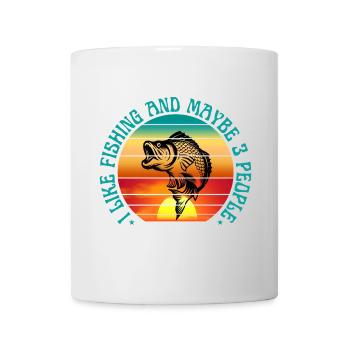 J’AIME LA PÊCHE ET PEUT-ÊTRE 3 PERSONNES - Mug blanc - blanc - Devant