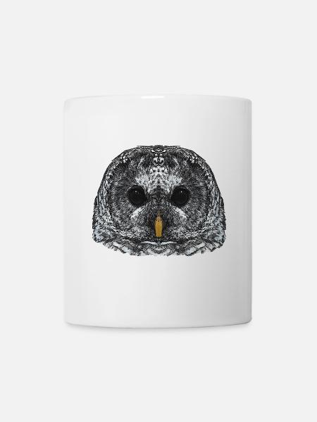 eulengesicht, schneeeulenkopf - Tasse - Weiß
