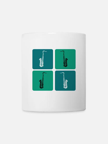 Saxophone Design - Tasse - Weiß