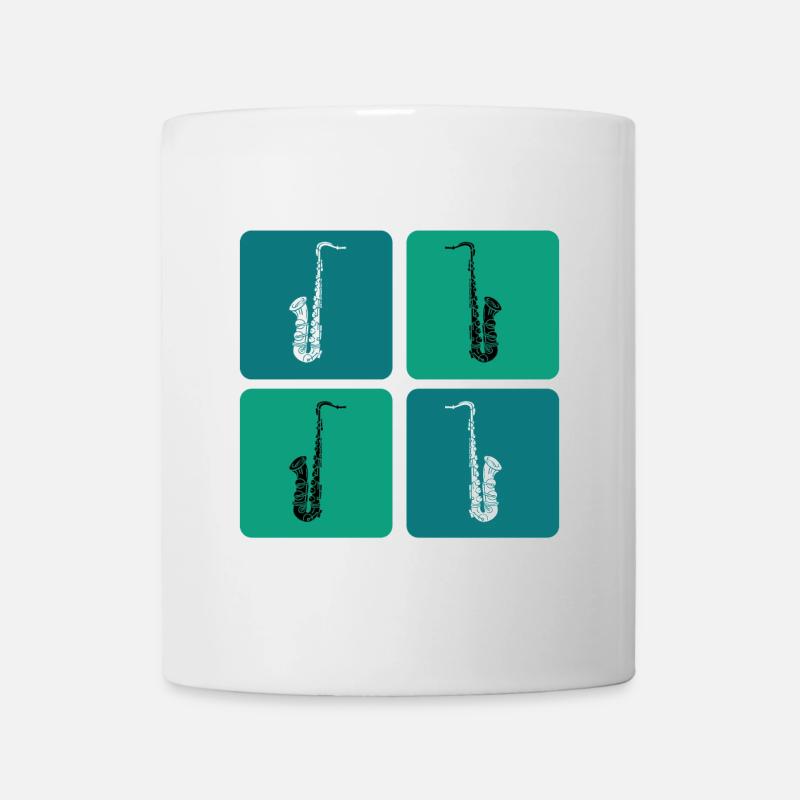 Saxophone Design - Tasse - Weiß