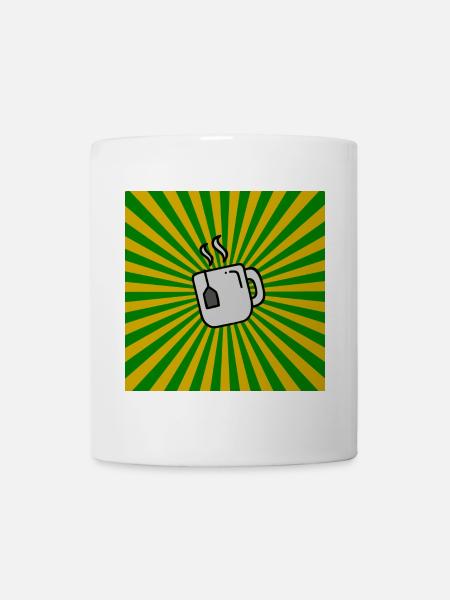 Sunburst Tea green yellow Sunrise Teacup - Mug - white