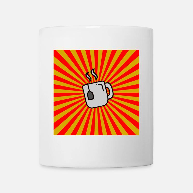 Sunburst Tea rouge jaune-Sunrise Teacup - Mug blanc - blanc