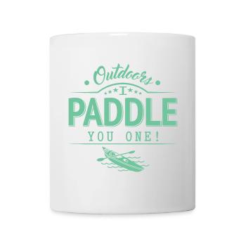 Draußen Paddele ich dir eins - Tasse - Weiß - Vorne