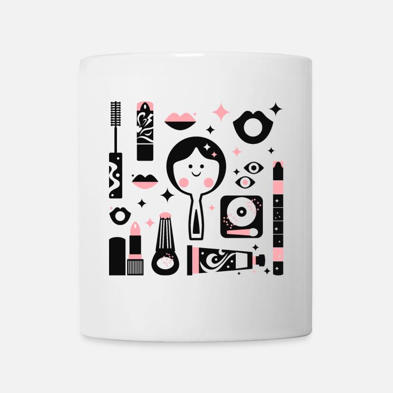 Disco Make Up Revival L schwarz pink - Tasse - Weiß