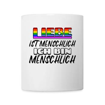 Lgbt Liebe Statement Menschenrechte Regenbogen - Tasse - Weiß - Vorne