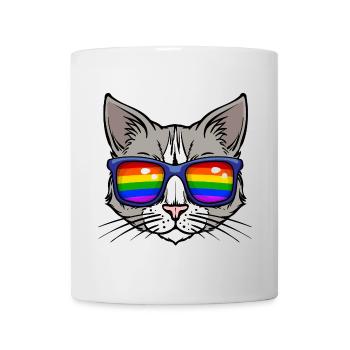 Cool Lgbt Cat Bisexuel Sexualité Arc-en-ciel - Mug blanc - blanc - Devant