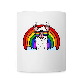 Bisexuell Lama Lgbt Regenbogen Menschenrechte Gay - Tasse - Weiß - Vorne
