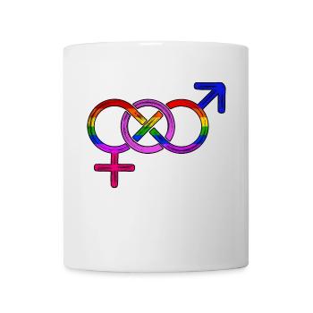 Relation gay lesbienne LGBT Droits humains - Mug blanc - blanc - Devant