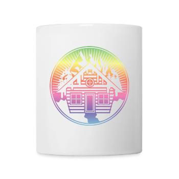 kleine verschneite Hütte in den Bergen im Winter - Tasse - Weiß - Vorne
