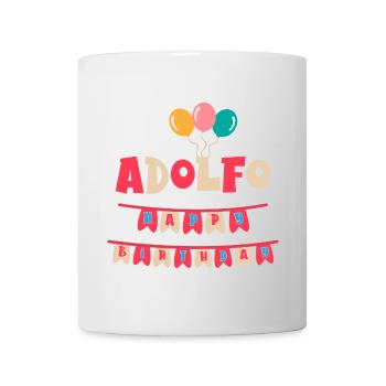 t-shirt happy birthday Adolfo t-shirt birthday - Mug - white - Front
