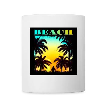 90s Retro Palms Hawaii Sunset - Mug blanc - blanc - Devant