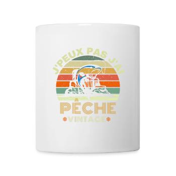 J peux pas j ai pêche Vintage - Mug blanc - blanc - Devant