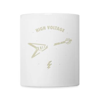 Hochspannungs-Rock'n'Roll-Gitarre - Tasse - Weiß - Vorne