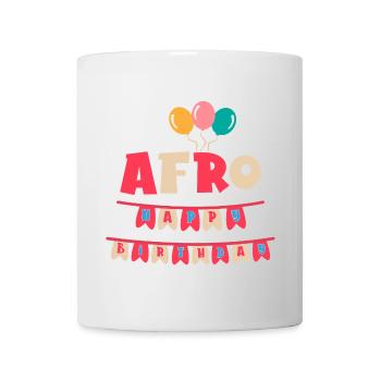 T-shirt afro joyeux anniversaire joyeux anniversaire - Mug blanc - blanc - Devant