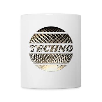 Boule techno disco or - Mug blanc - blanc - Devant