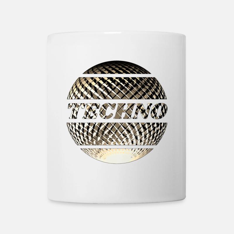 Techno disco ball gold - Mug - white