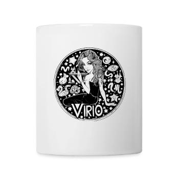 Zodiac sign Virgo 003 black - Mug - white - Front